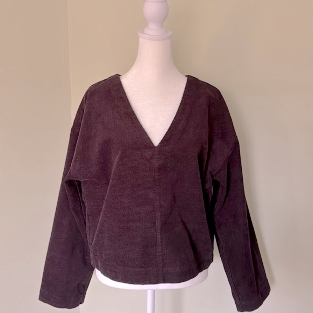Madewell Women’s Waffle Knit Relaxed V-Neck Top